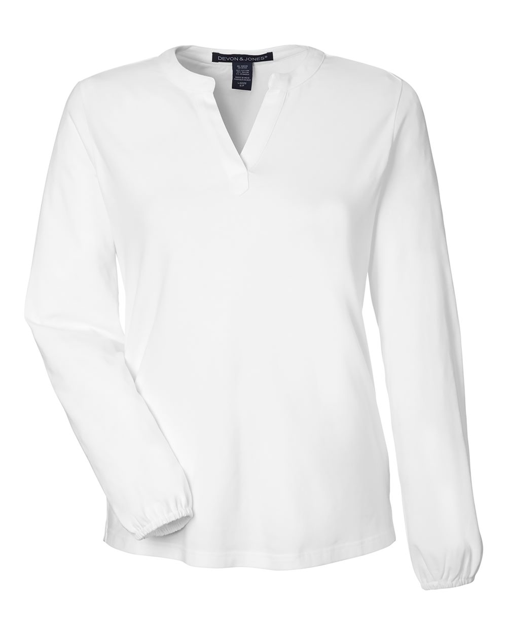 Devon & Jones Women's Raleigh Half-Placket Knit Top - DP122W White