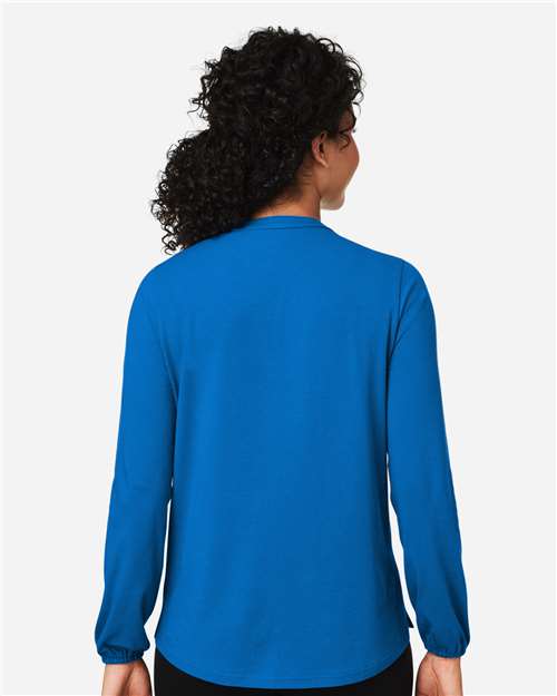 Devon & Jones Women's Raleigh Half-Placket Knit Top - DP122W French Blue