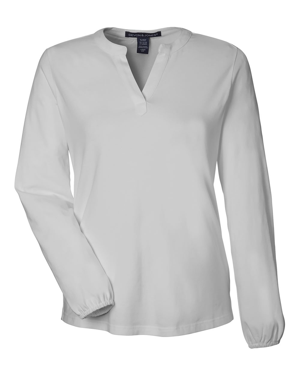 Devon & Jones Women's Raleigh Half-Placket Knit Top - DP122W Grey