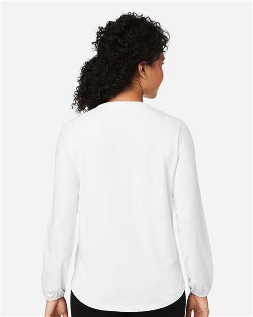 Devon & Jones Women's Raleigh Half-Placket Knit Top - DP122W White