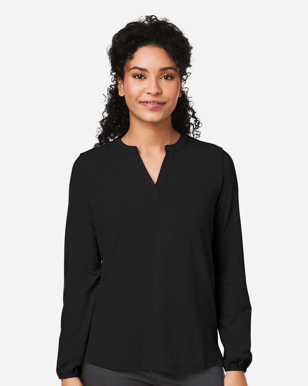 Devon & Jones Women's Raleigh Half-Placket Knit Top - DP122W Black