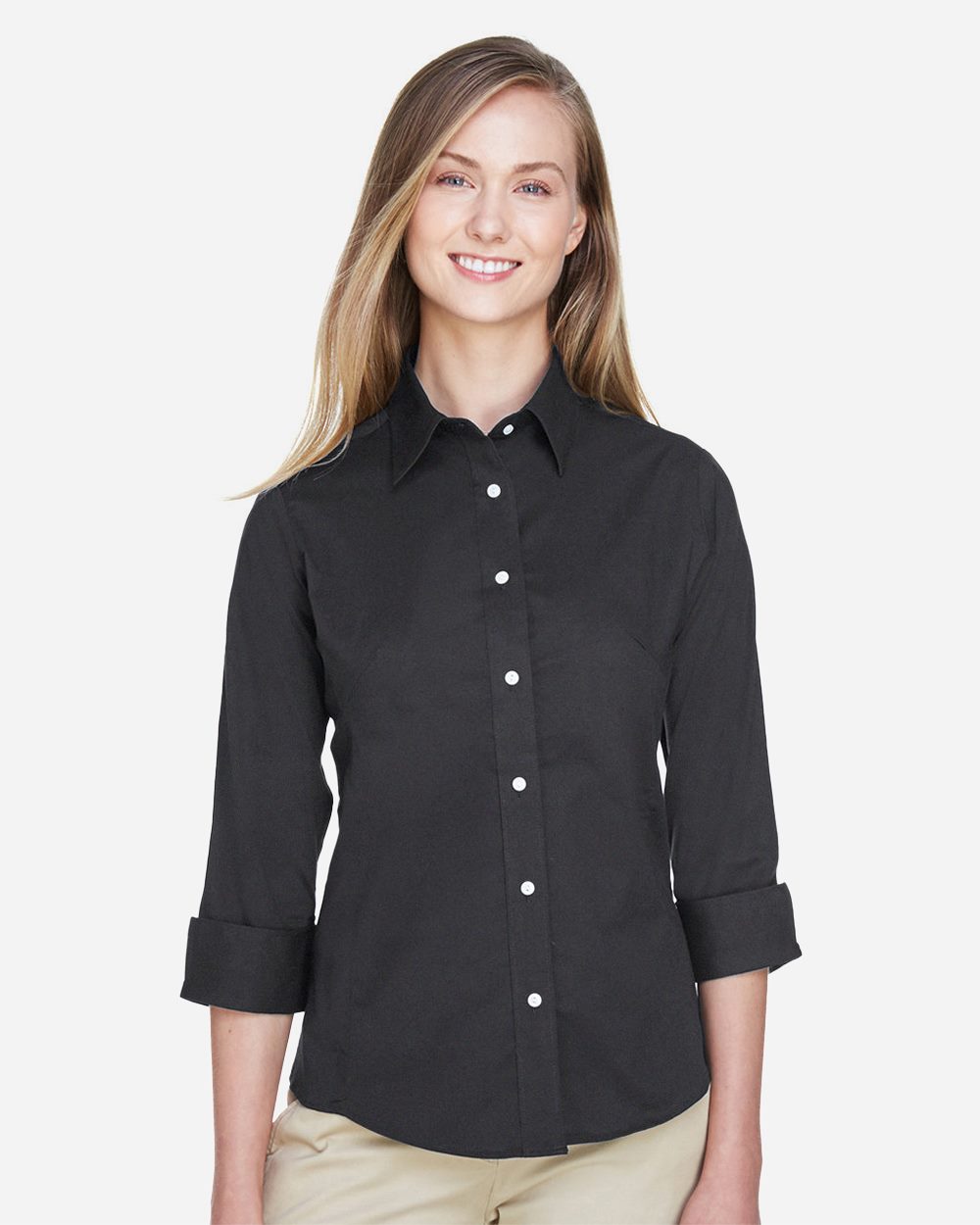 Devon & Jones Women's Perfect Fit™ Three-Quarter Sleeve Stretch Poplin Dress Shirt - DP625W