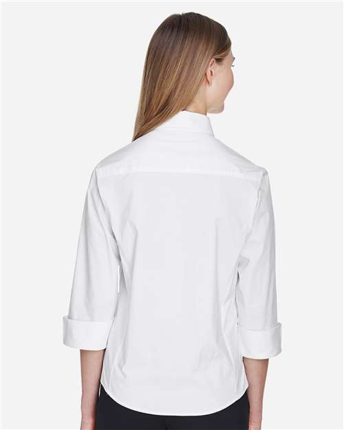 Devon & Jones Women's Perfect Fit™ Three-Quarter Sleeve Stretch Poplin Dress Shirt - DP625W White