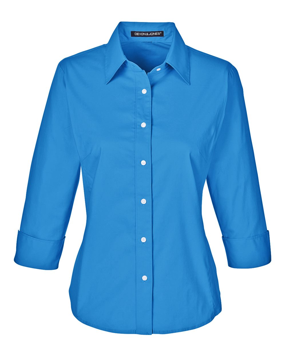 Devon & Jones Women's Perfect Fit™ Three-Quarter Sleeve Stretch Poplin Dress Shirt - DP625W French Blue