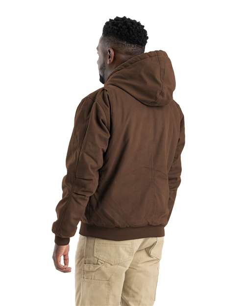 Berne Apparel Men's Heartland Washed Cotton Duck Hooded Jacket - HJ375 Bark