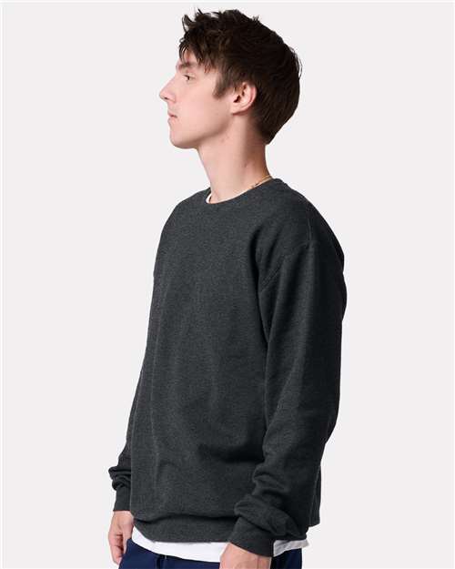 JERZEES Unisex Ultimate CVC Crewneck Sweatshirt - IC48MR - IC48MRJ Black Ink Heather