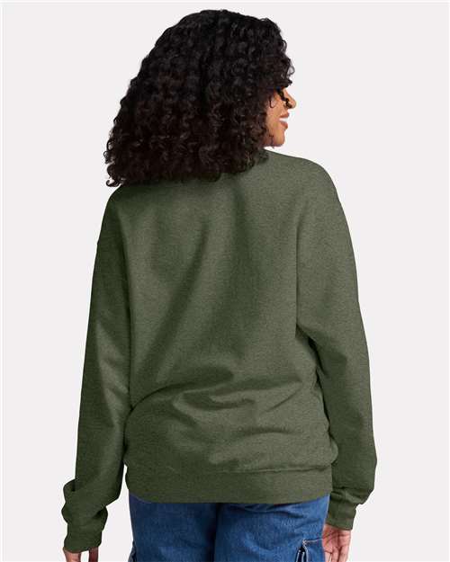 JERZEES Unisex Ultimate CVC Crewneck Sweatshirt - IC48MR - IC48MRJ Military Green Heather