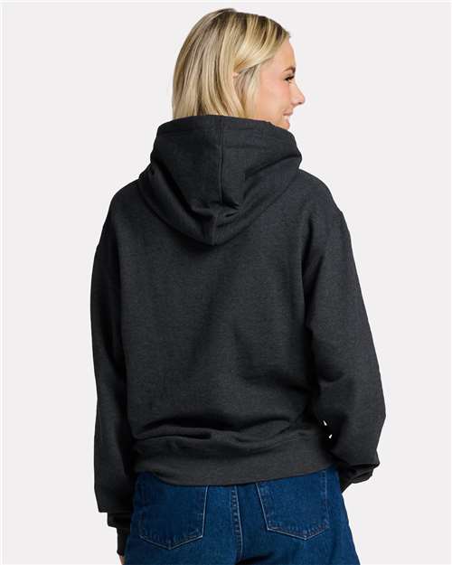 JERZEES Unisex Ultimate CVC Hooded Sweatshirt - IC49MR - IC49MRJ Black Ink Heather