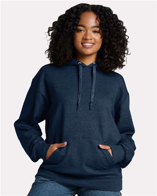 JERZEES Unisex Ultimate CVC Hooded Sweatshirt - IC49MR - IC49MRJ Indigo Heather