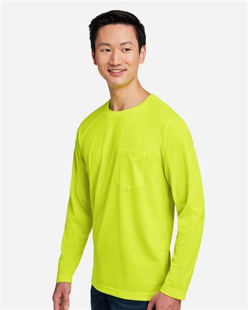Harriton Unisex Charge Snag and Soil Protect Long Sleeve T-Shirt - M118L Safety Yellow