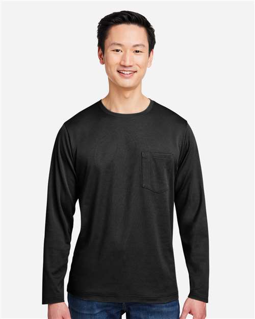 Harriton Unisex Charge Snag and Soil Protect Long Sleeve T-Shirt - M118L Black