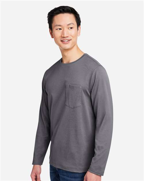 Harriton Unisex Charge Snag and Soil Protect Long Sleeve T-Shirt - M118L Dark Charcoal