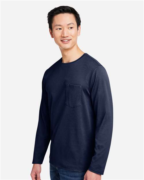 Harriton Unisex Charge Snag and Soil Protect Long Sleeve T-Shirt - M118L Dark Navy