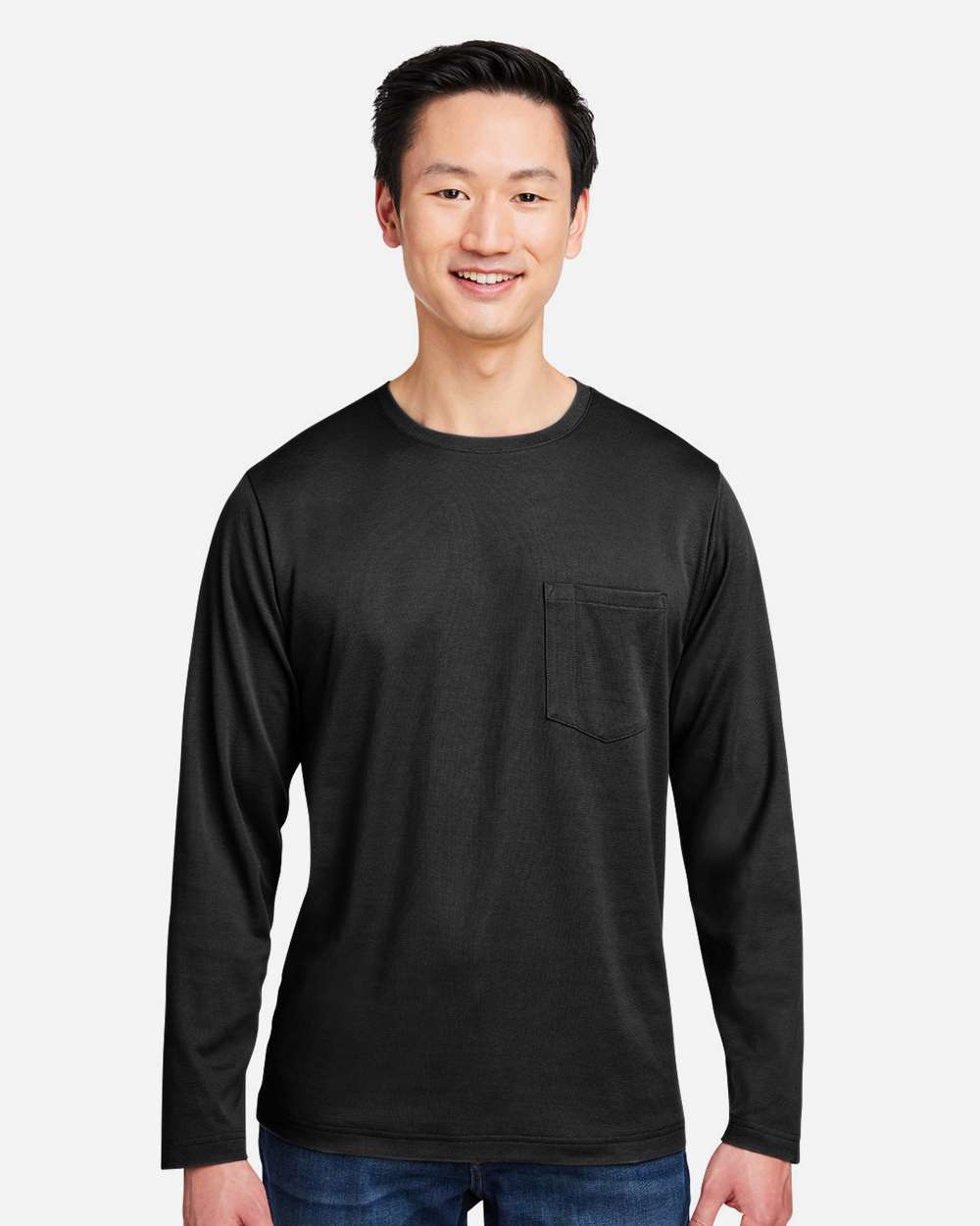 Harriton Unisex Charge Snag and Soil Protect Long Sleeve T-Shirt - M118L Black