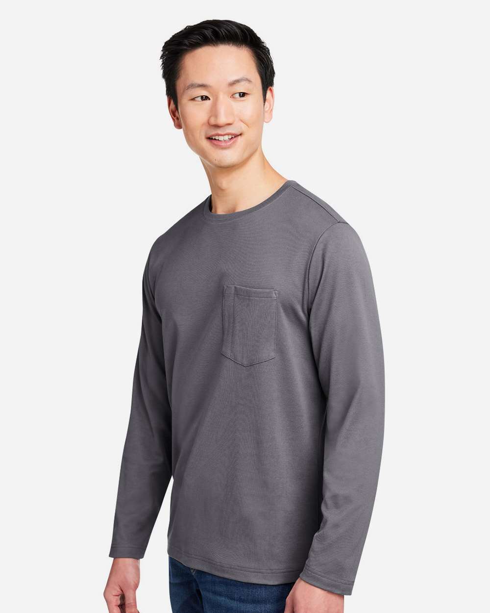 Harriton Unisex Charge Snag and Soil Protect Long Sleeve T-Shirt - M118L Dark Charcoal