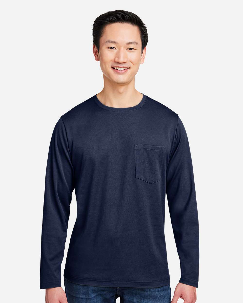 Harriton Unisex Charge Snag and Soil Protect Long Sleeve T-Shirt - M118L Dark Navy