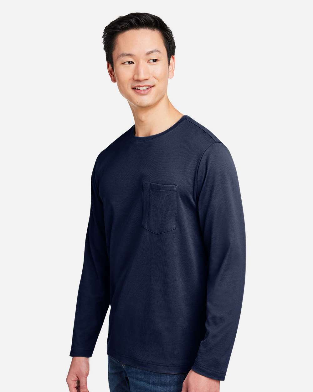 Harriton Unisex Charge Snag and Soil Protect Long Sleeve T-Shirt - M118L Dark Navy