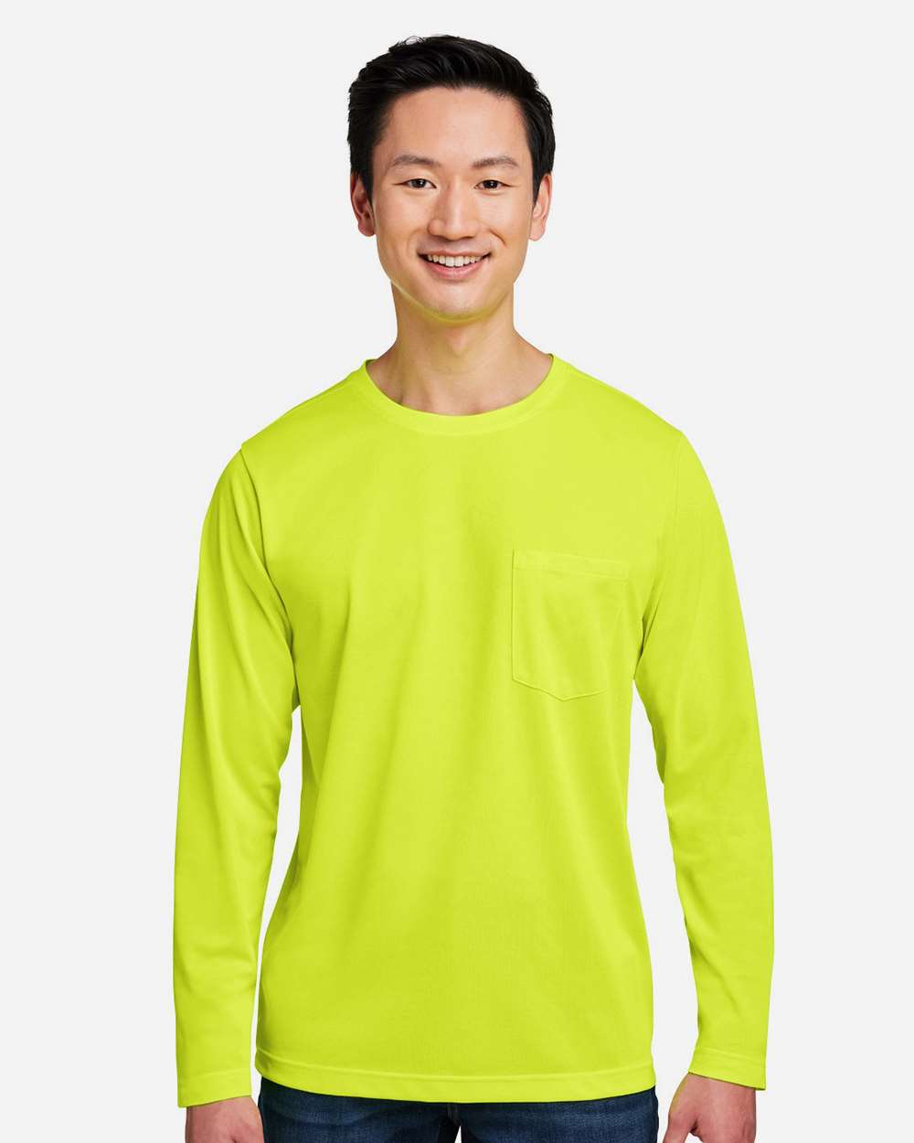 Harriton Unisex Charge Snag and Soil Protect Long Sleeve T-Shirt - M118L Safety Yellow