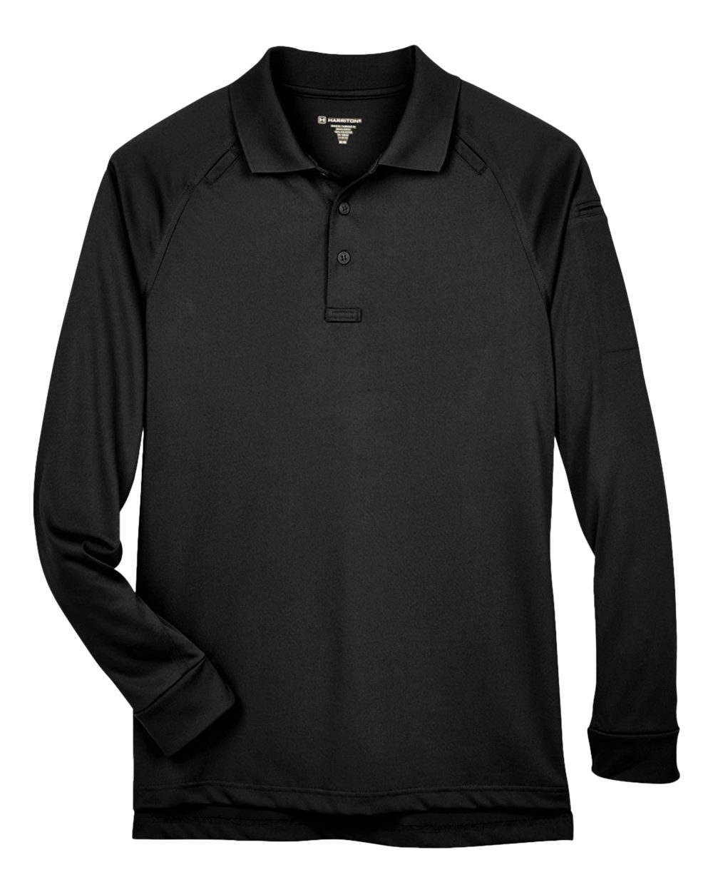 Harriton Men's Advantage Long Sleeve Tactical Polo - M211L Black