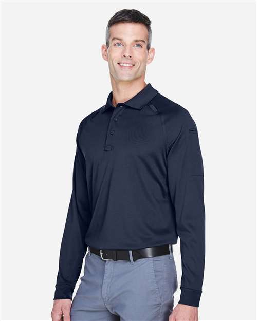 Harriton Men's Advantage Long Sleeve Tactical Polo - M211L Dark Navy