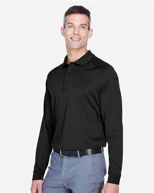 Harriton Men's Advantage Long Sleeve Tactical Polo - M211L Black