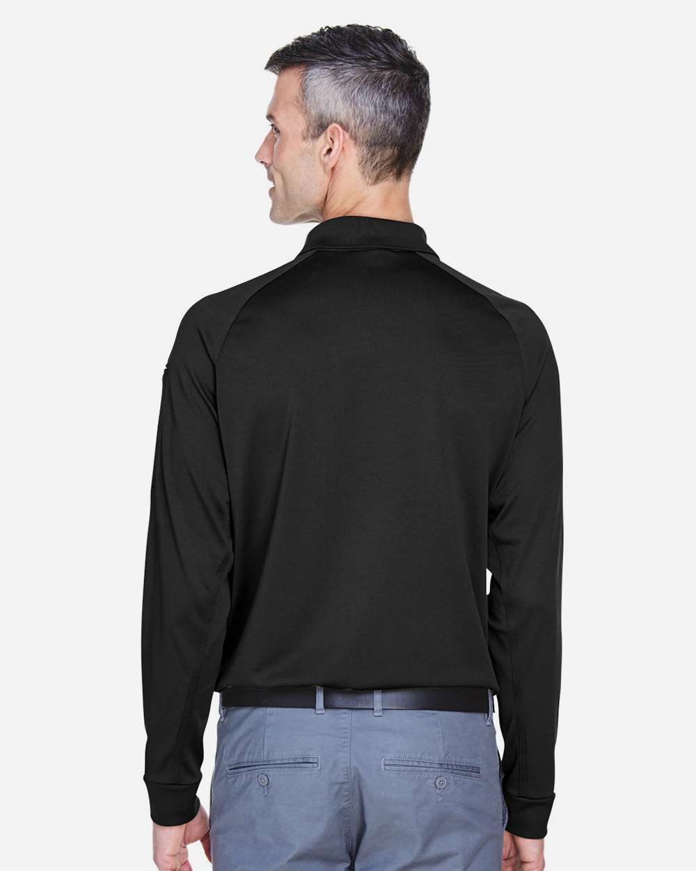 Harriton Men's Advantage Long Sleeve Tactical Polo - M211L Black
