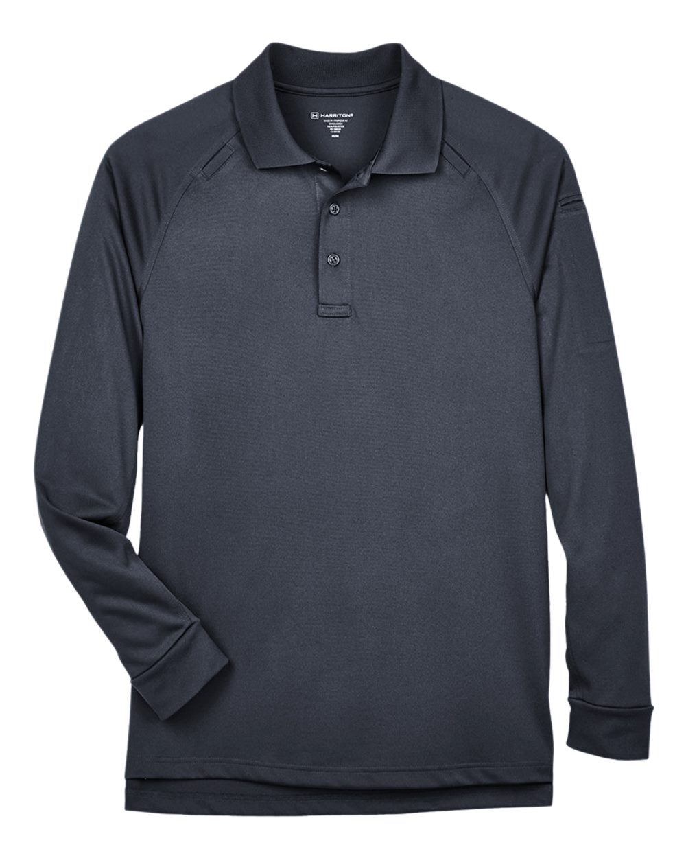 Harriton Men's Advantage Long Sleeve Tactical Polo - M211L Dark Charcoal
