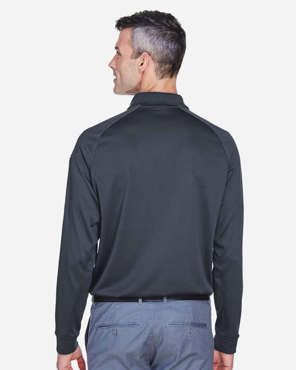 Harriton Men's Advantage Long Sleeve Tactical Polo - M211L Dark Charcoal