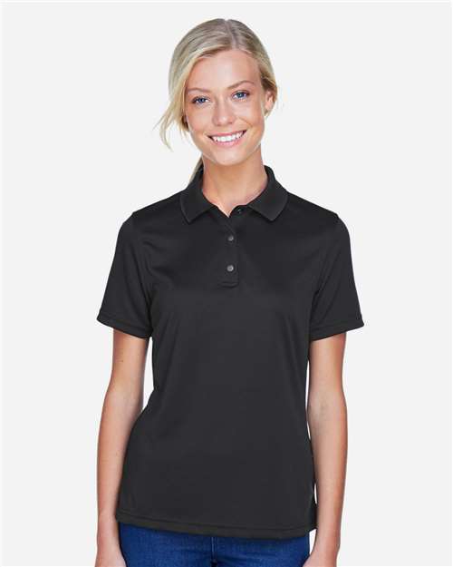 Harriton Women's Advantage Snag Protection Plus IL Snap Placket Polo - M345W Black