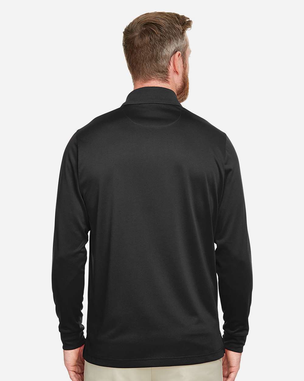 Harriton Men's Advantage Snag Protection Plus IL Long Sleeve Polo - M348L Black