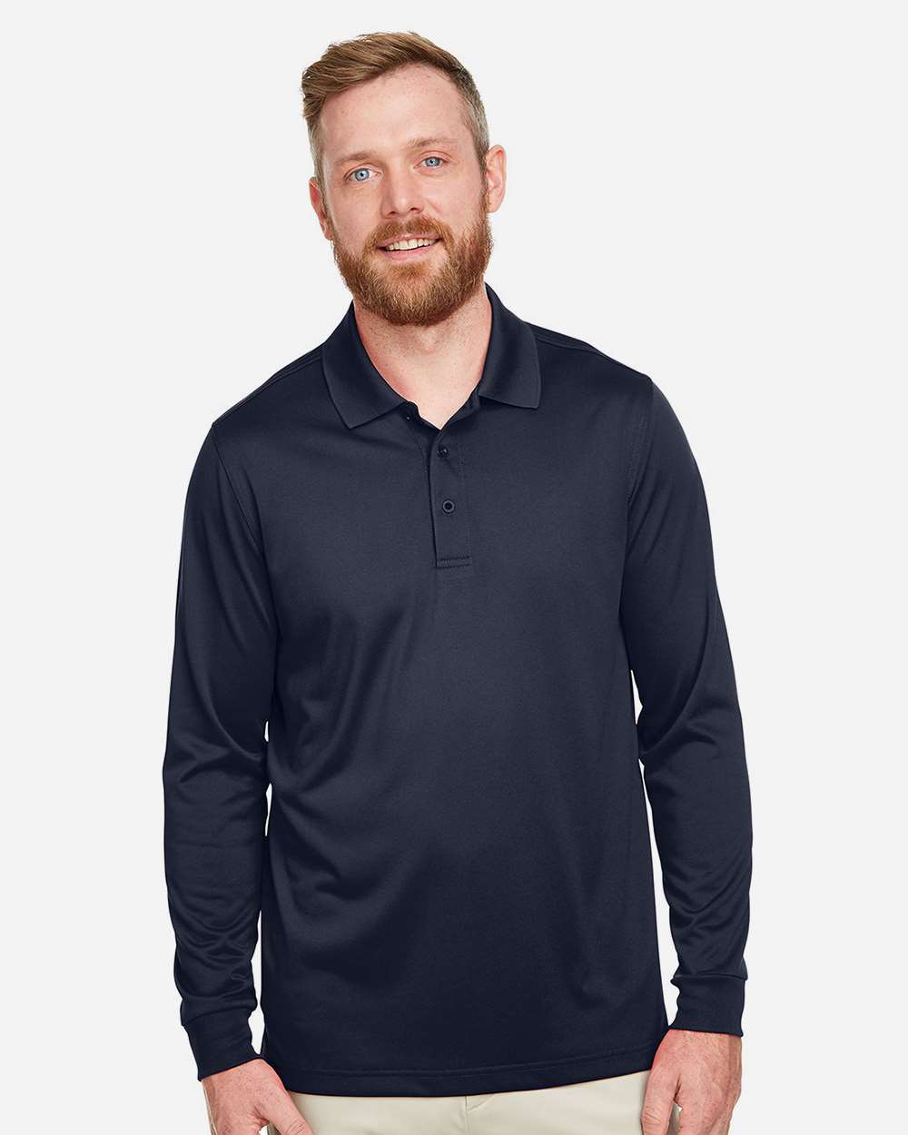 Harriton Men's Advantage Snag Protection Plus IL Long Sleeve Polo - M348L Dark Navy