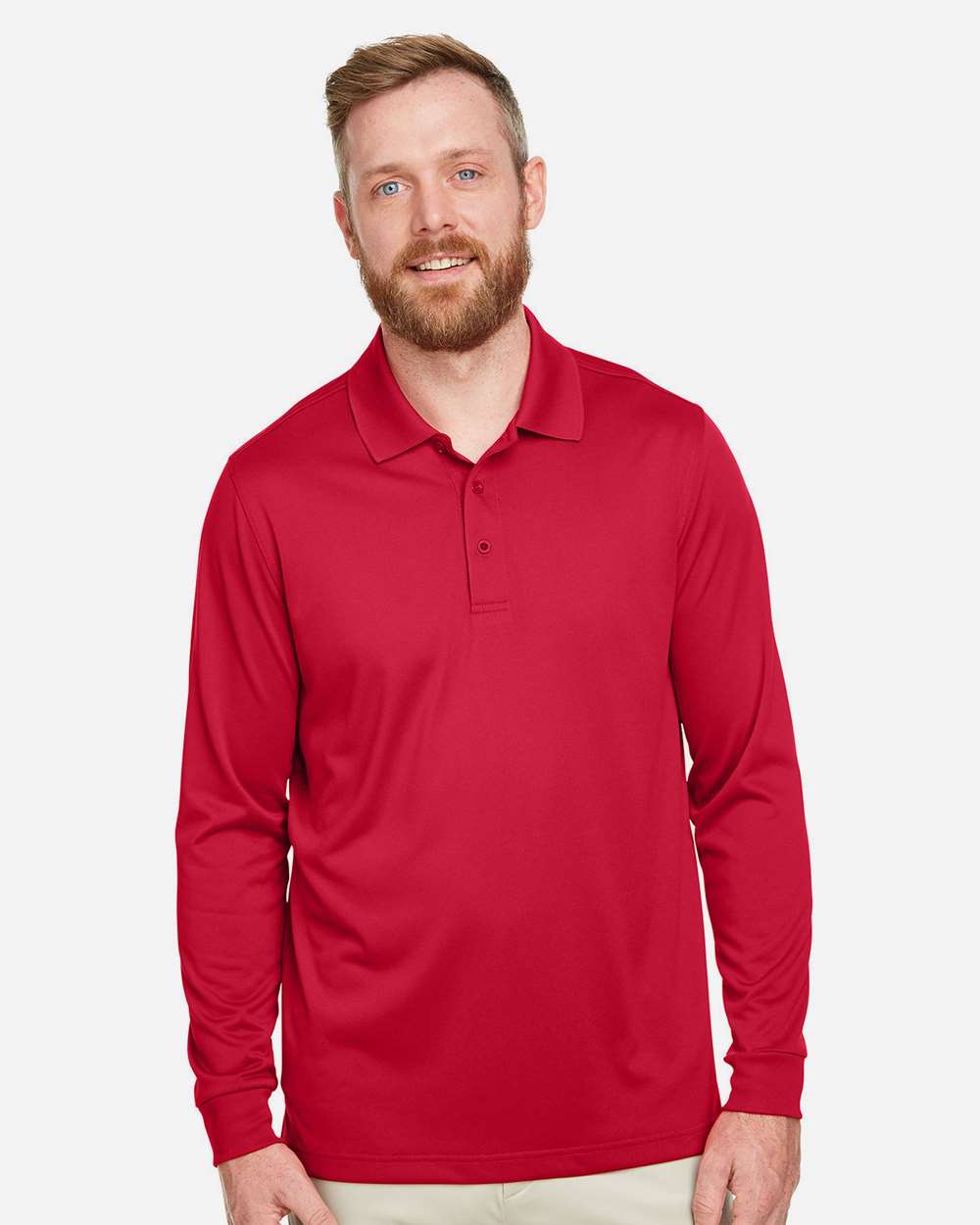 Harriton Men's Advantage Snag Protection Plus IL Long Sleeve Polo - M348L Red