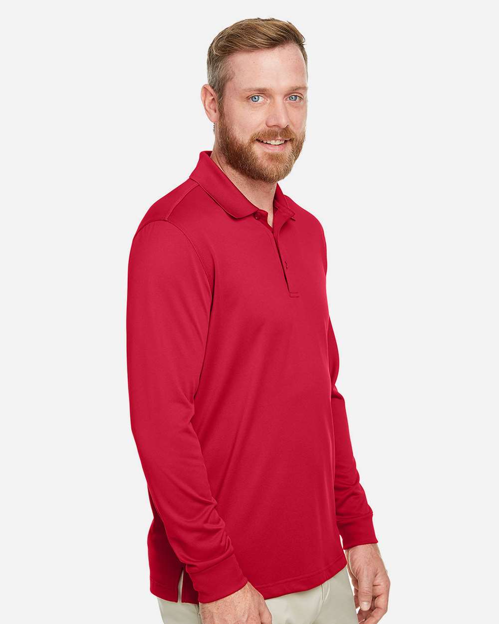 Harriton Men's Advantage Snag Protection Plus IL Long Sleeve Polo - M348L Red