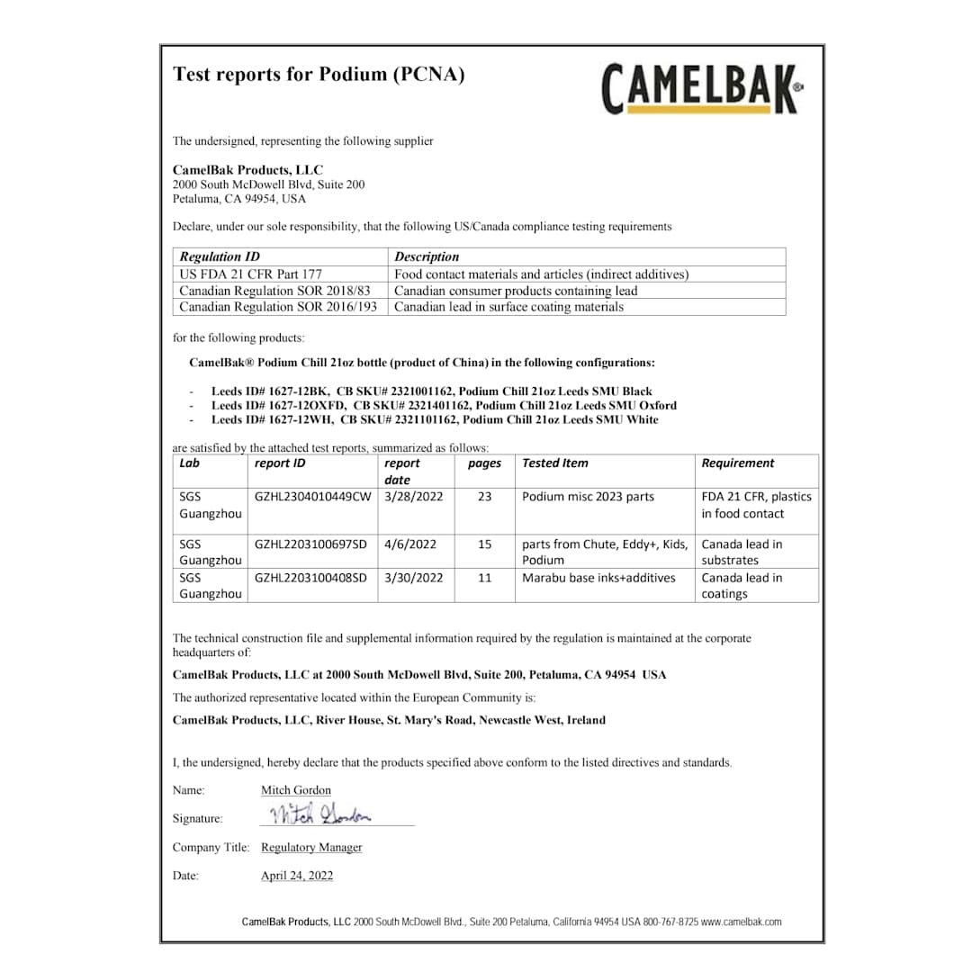 CamelBak CamelBak Podium® 3.0 Chill 21oz - 1627-12 Black