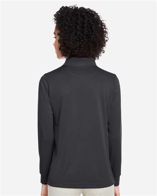 Harriton Women's Advantage Snag Protection Plus IL Long Sleeve Polo - M348LW Dark Charcoal