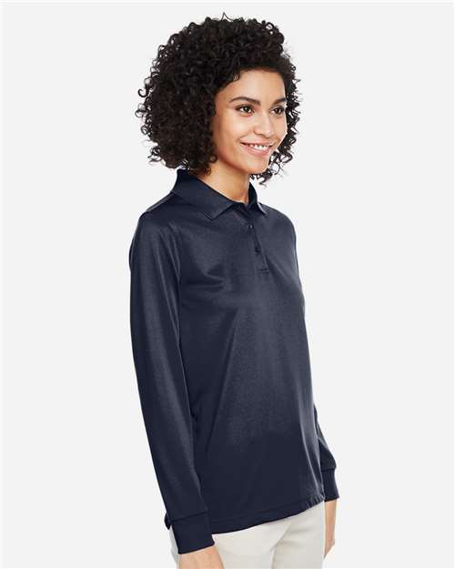 Harriton Women's Advantage Snag Protection Plus IL Long Sleeve Polo - M348LW Dark Navy