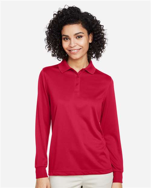 Harriton Women's Advantage Snag Protection Plus IL Long Sleeve Polo - M348LW Red