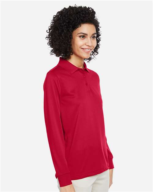 Harriton Women's Advantage Snag Protection Plus IL Long Sleeve Polo - M348LW Red