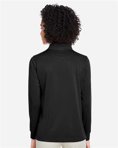 Harriton Women's Advantage Snag Protection Plus IL Long Sleeve Polo - M348LW Black