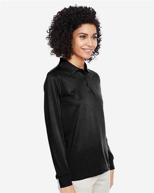 Harriton Women's Advantage Snag Protection Plus IL Long Sleeve Polo - M348LW Black