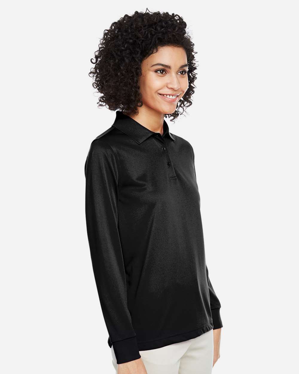 Harriton Women's Advantage Snag Protection Plus IL Long Sleeve Polo - M348LW Black