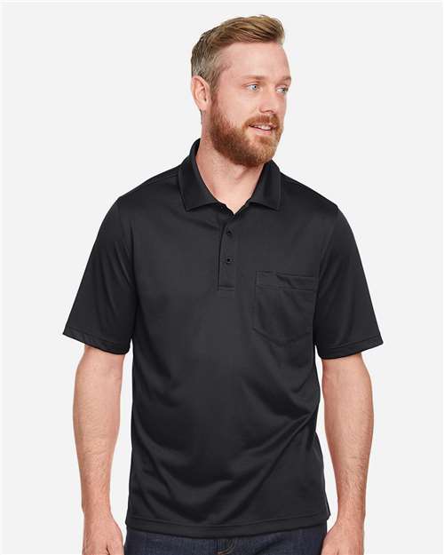 Harriton Men's Advantage Snag Protection Plus IL Pocket Polo - M348P Black