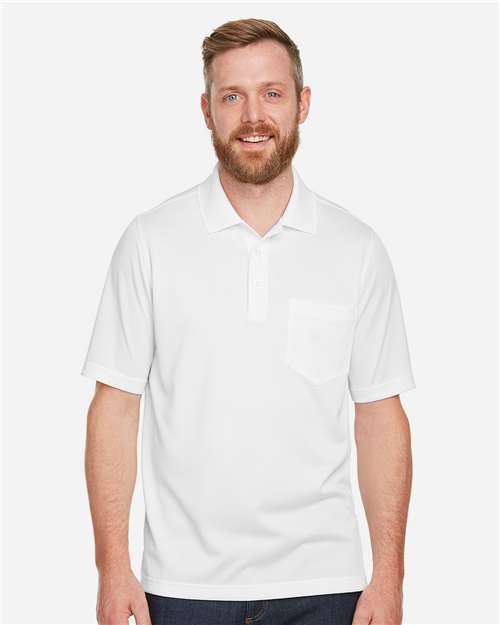 Harriton Men's Advantage Snag Protection Plus IL Pocket Polo - M348P White