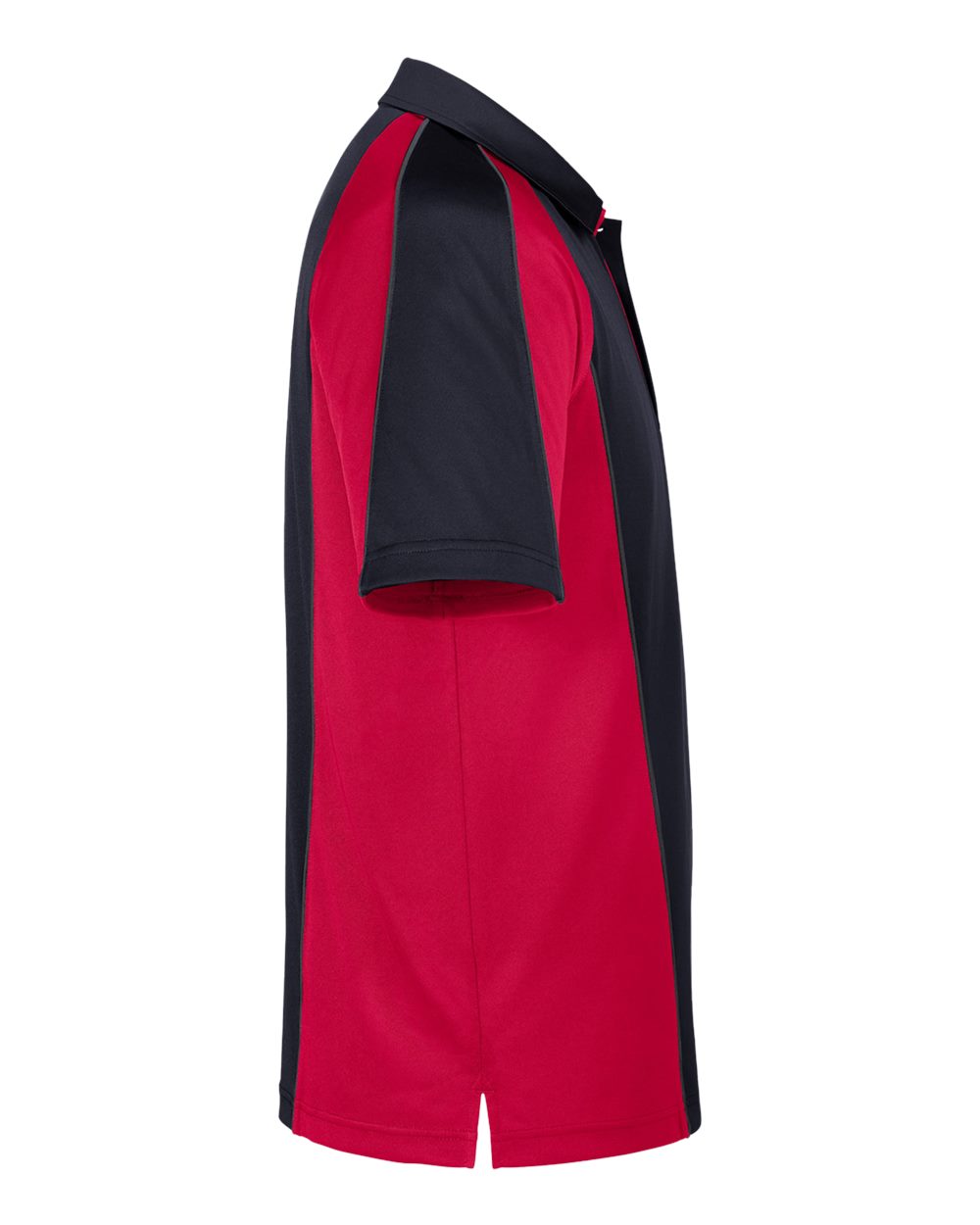 Harriton Men's Advantage Snag Protection Plus IL Colorblock Polo - M385 Black- Red- Dark Charcoal