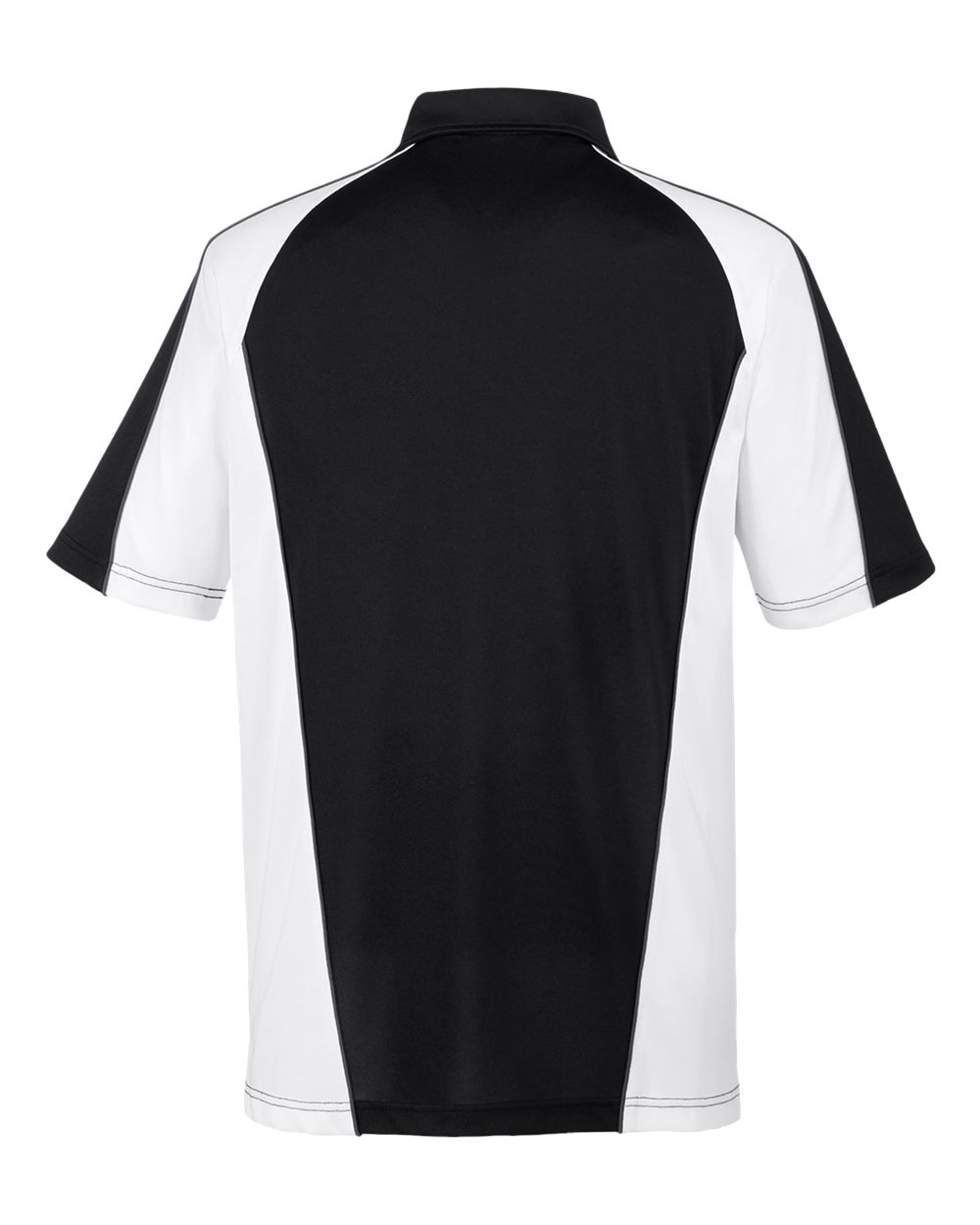 Harriton Men's Advantage Snag Protection Plus IL Colorblock Polo - M385 Black- White- Dark Charcoal