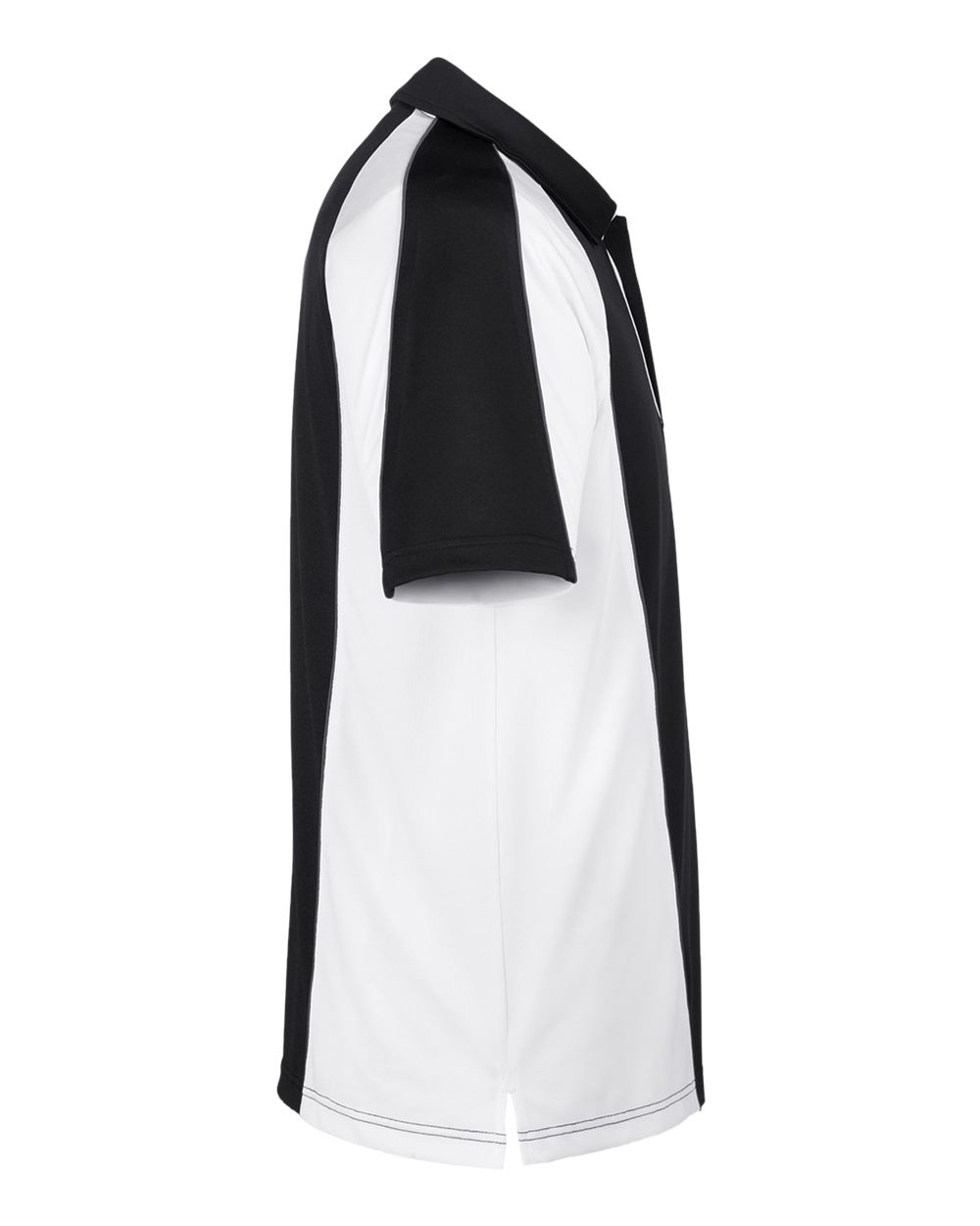 Harriton Men's Advantage Snag Protection Plus IL Colorblock Polo - M385 Black- White- Dark Charcoal