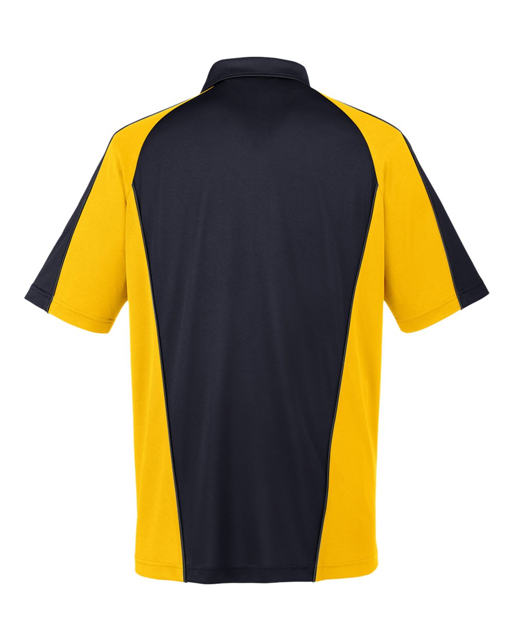 Harriton Men's Advantage Snag Protection Plus IL Colorblock Polo - M385 Black- Sunray Yellow- Dark Charcoal
