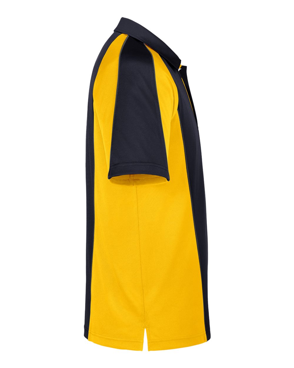 Harriton Men's Advantage Snag Protection Plus IL Colorblock Polo - M385 Black- Sunray Yellow- Dark Charcoal