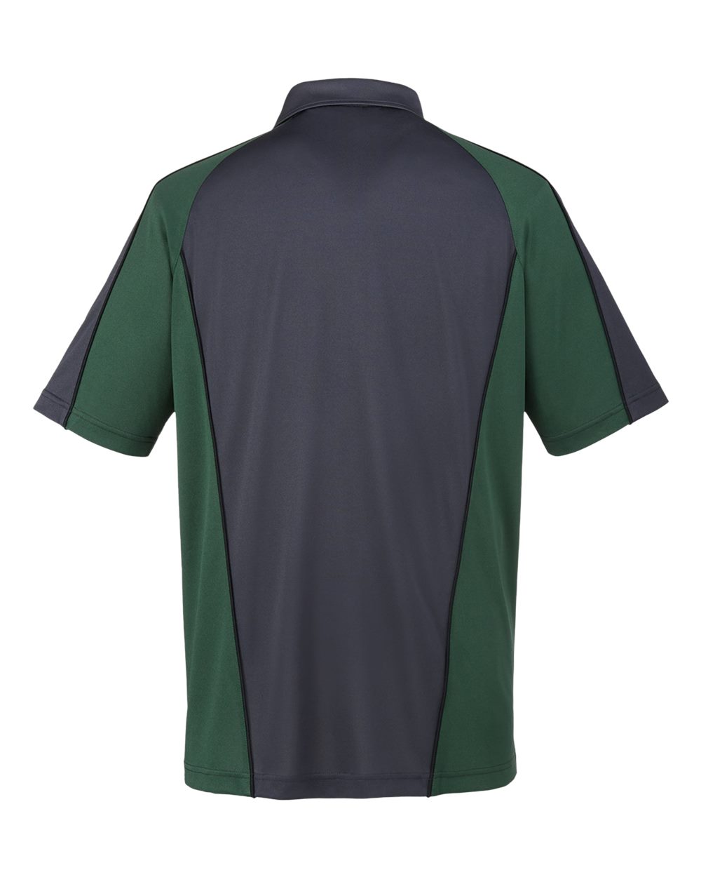 Harriton Men's Advantage Snag Protection Plus IL Colorblock Polo - M385 Dark Charcoal- Dark Green- Black