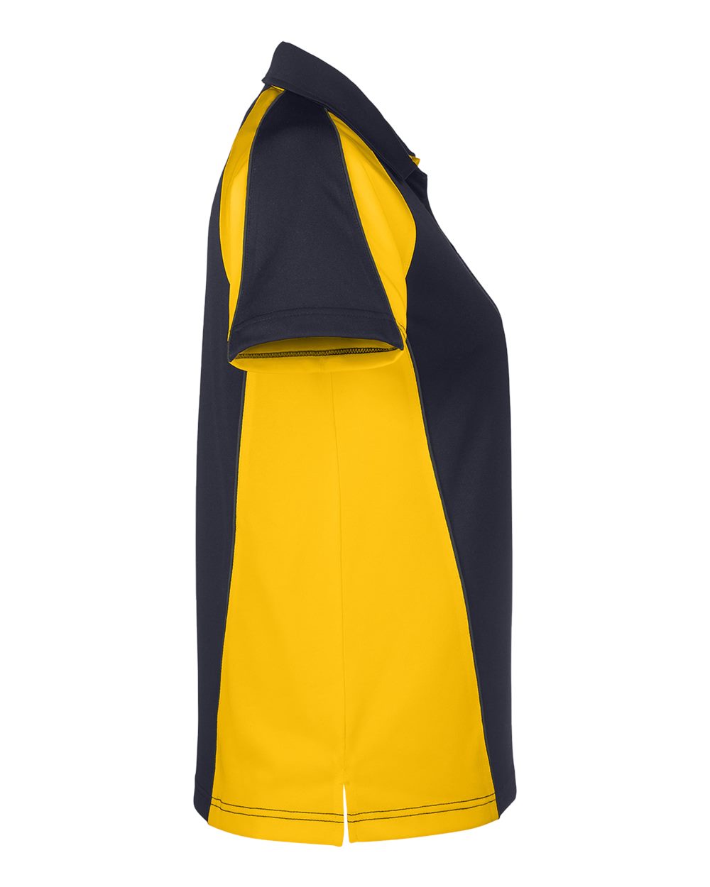 Harriton Women's Advantage Snag Protection Plus IL Colorblock Polo - M385W Black- Sunray Yellow- Dark Charcoal